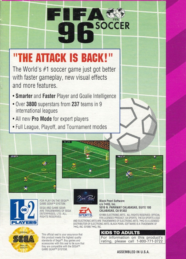 Capa do jogo FIFA Soccer 96
