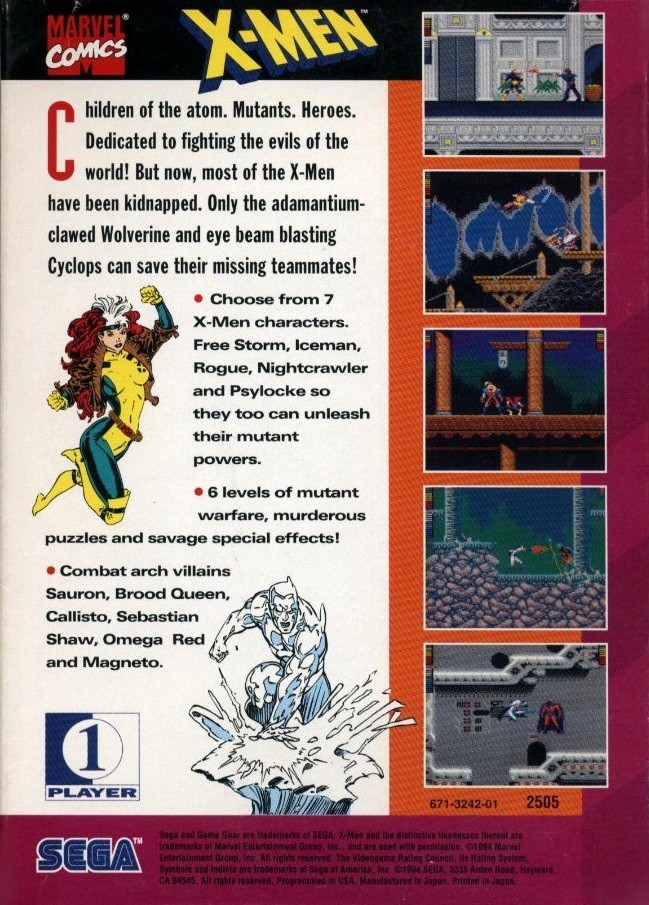 Capa do jogo X-Men