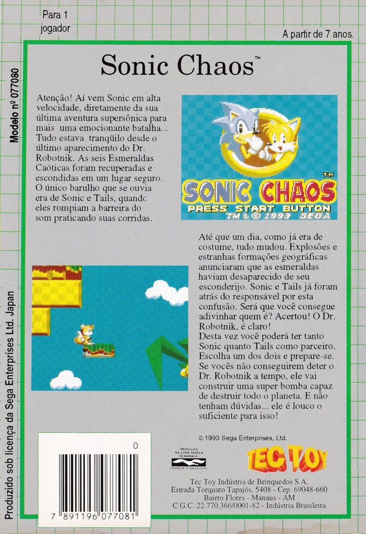 Capa do jogo Sonic Chaos