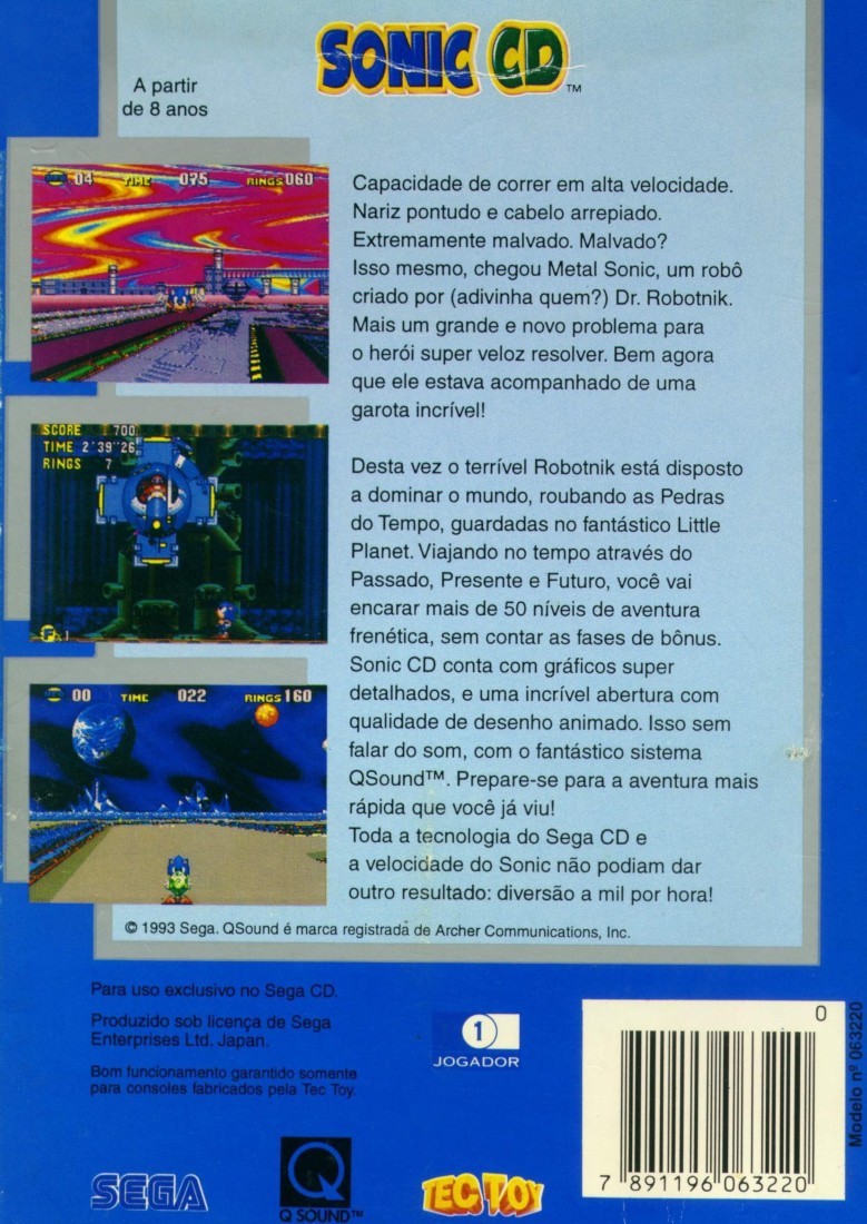 Capa do jogo Sonic the Hedgehog CD