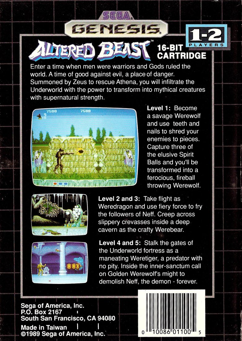 Capa do jogo Altered Beast