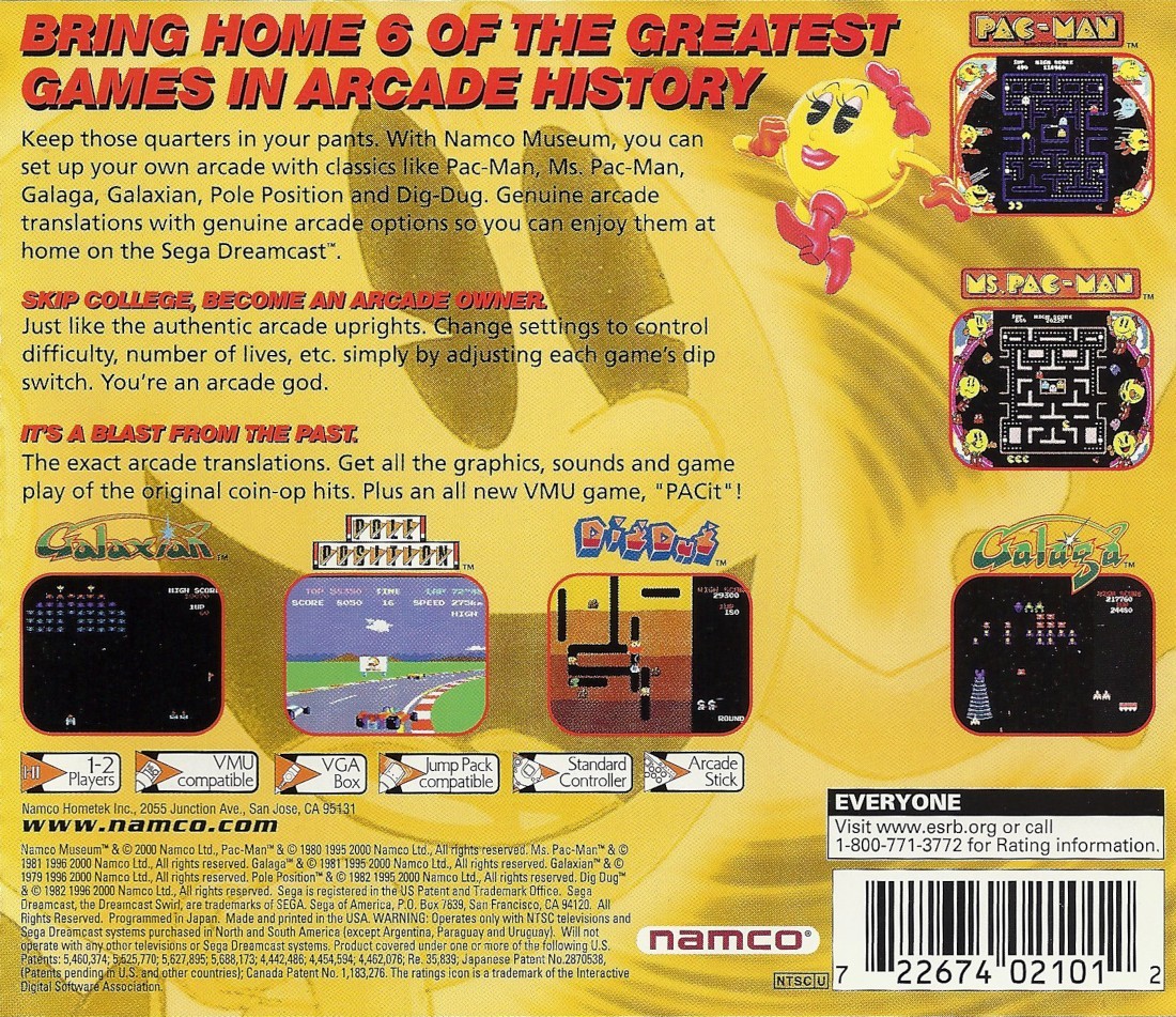 Capa do jogo Namco Museum
