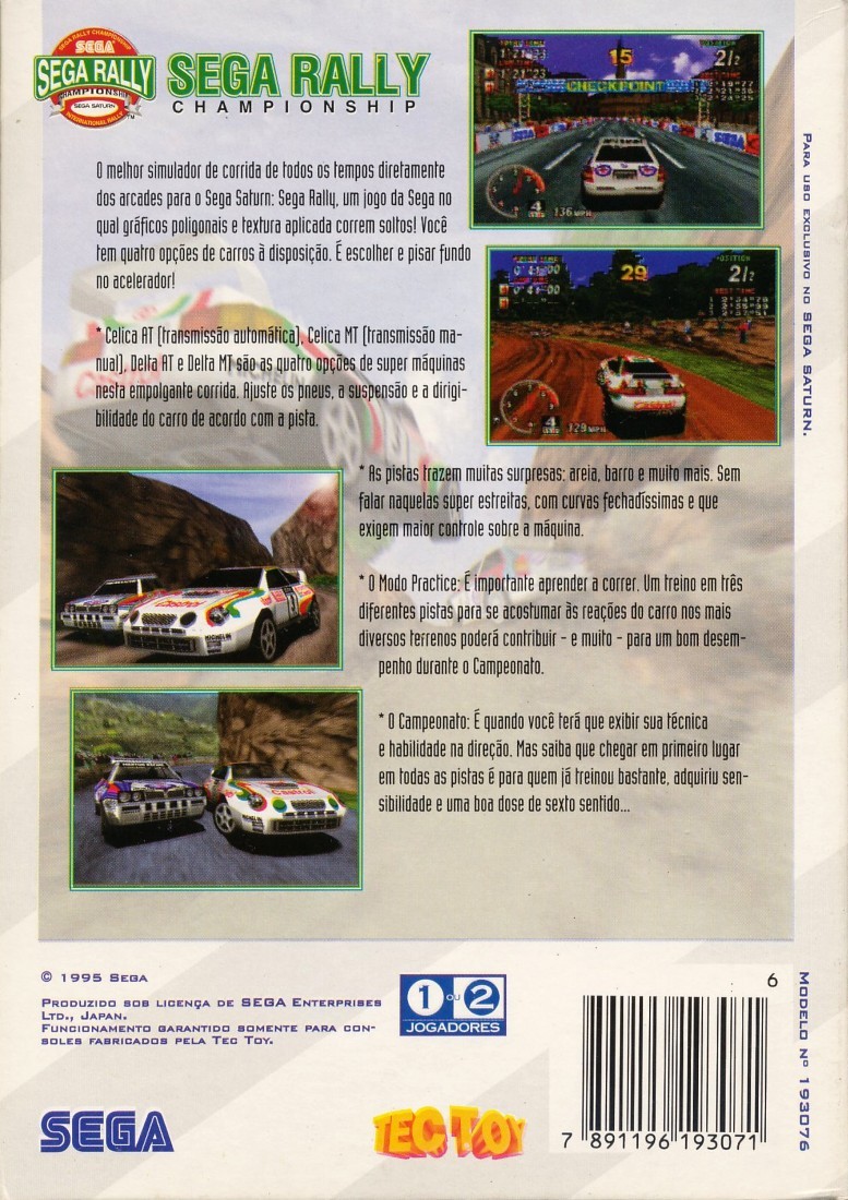 Capa do jogo Sega Rally Championship