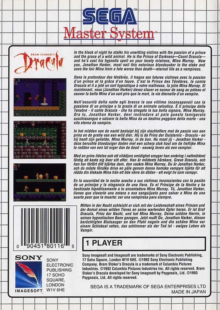 Capa do jogo Bram Stokers Dracula