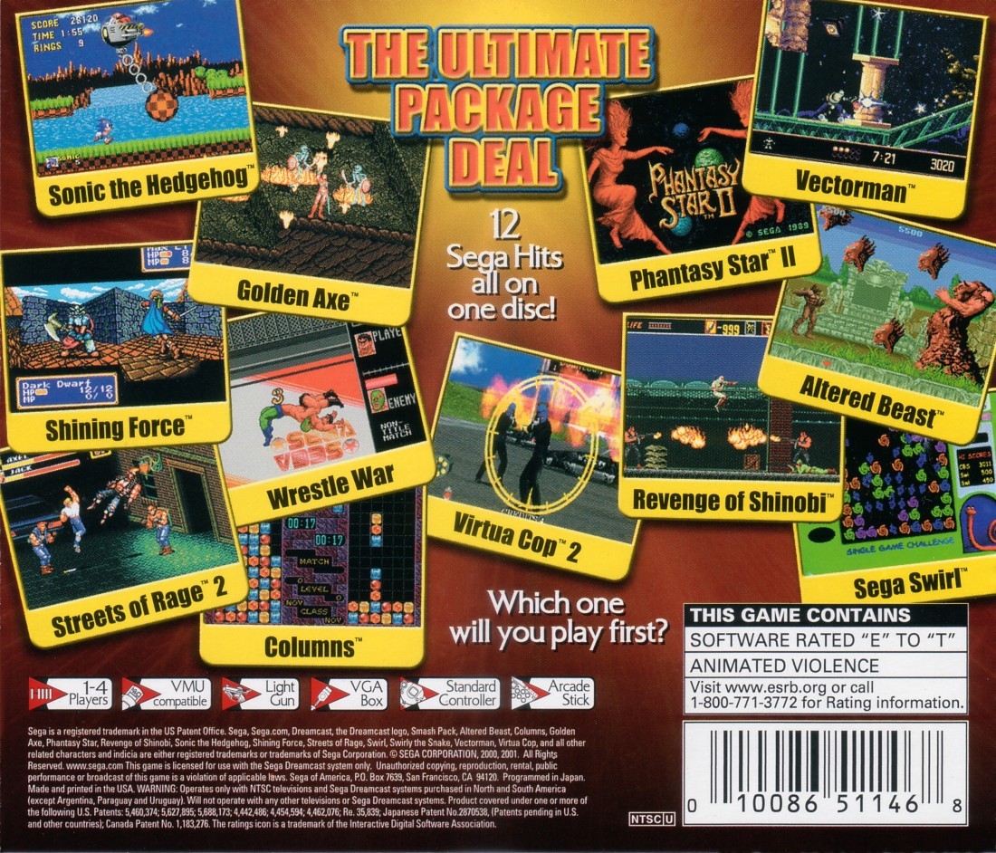 Capa do jogo Sega Smash Pack Volume 1