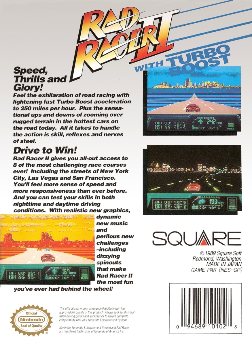 Capa do jogo Rad Racer II