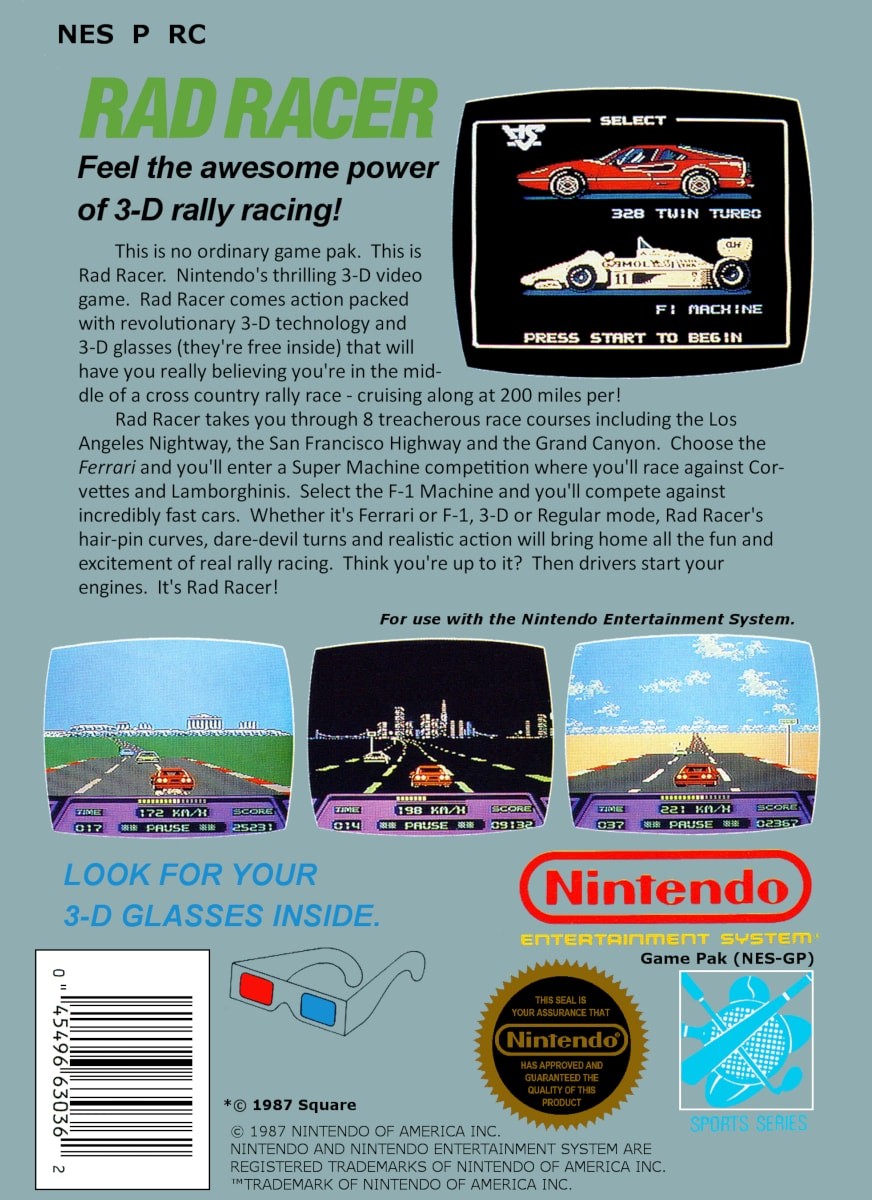 Capa do jogo Rad Racer