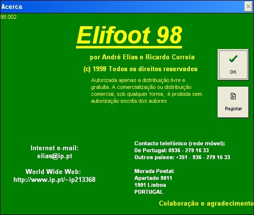 Foto do jogo Elifoot 98