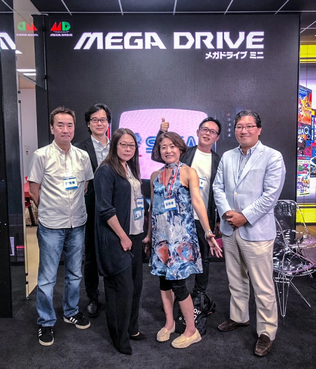 Equipe reunida em 18/09/2019 para o lançamento do Mega Drive Mini