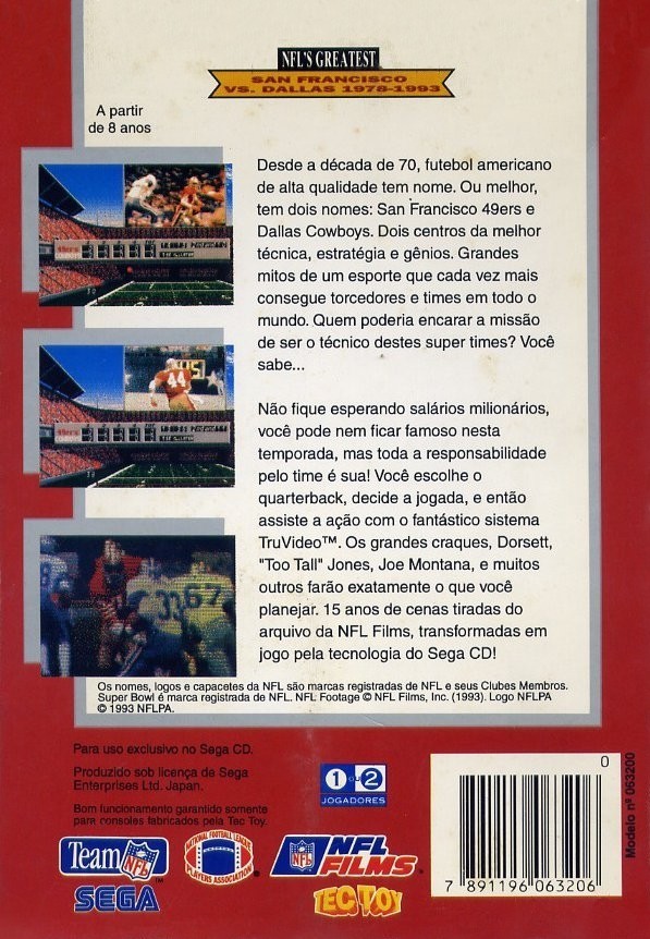 NFL's Greatest San Francisco vs. Dallas 19781993 for Sega CD (1993