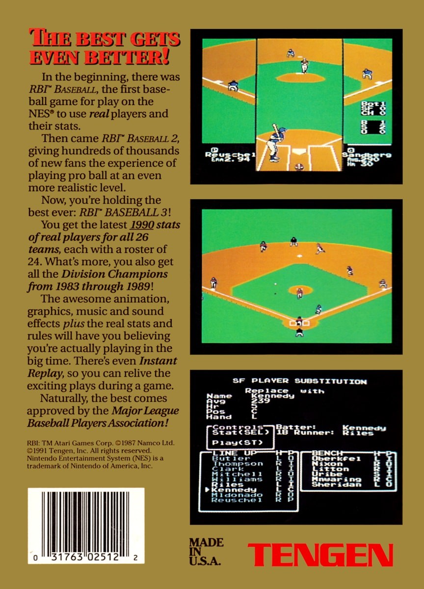 R.B.I. Baseball 3 cover