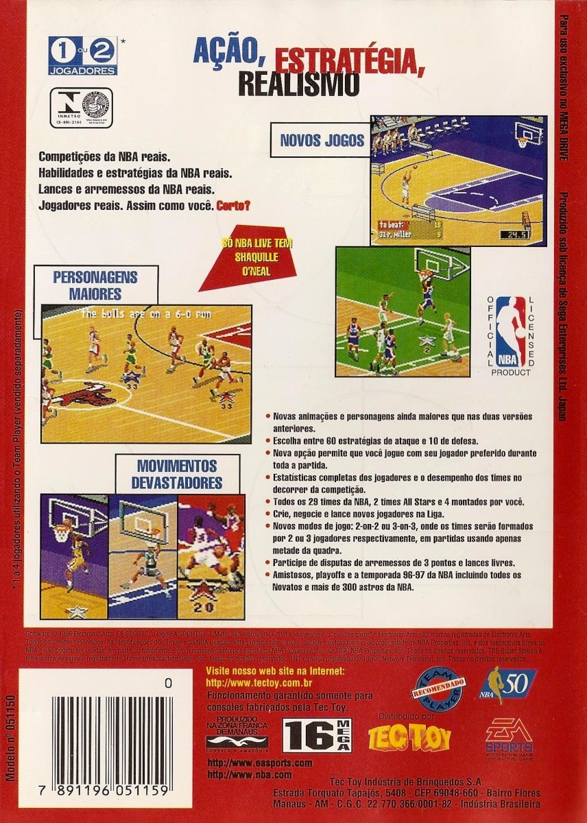 Capa do jogo NBA Live 97