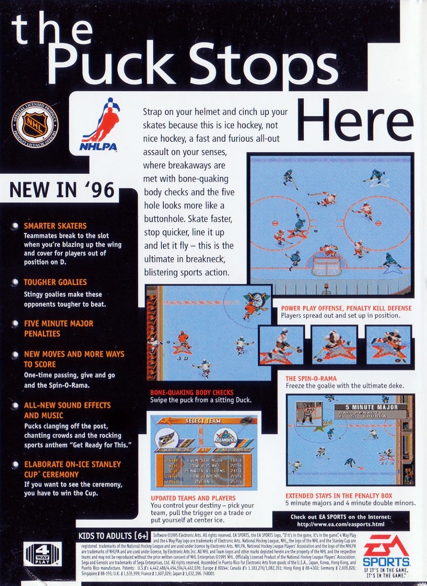 NHL 96 cover
