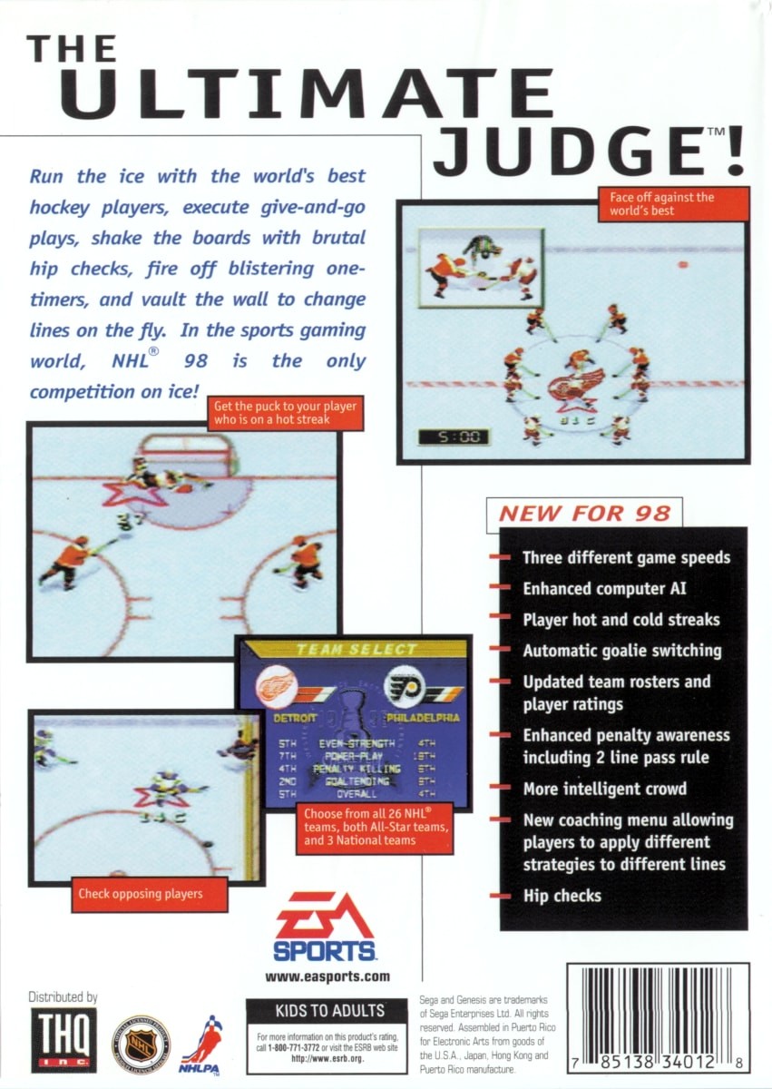 NHL 98 cover