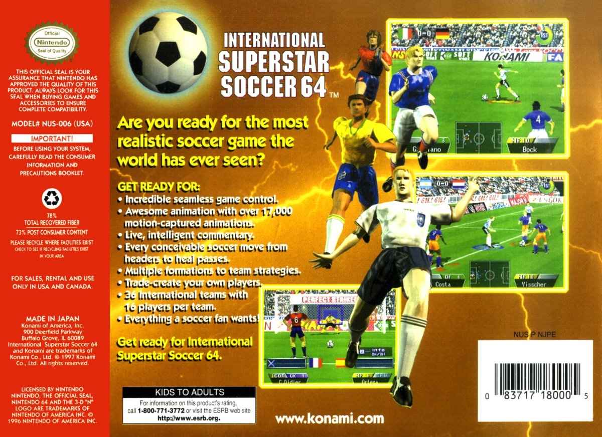 International Superstar Soccer 64 cover