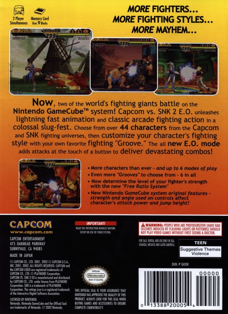 Capcom vs. SNK 2: EO cover