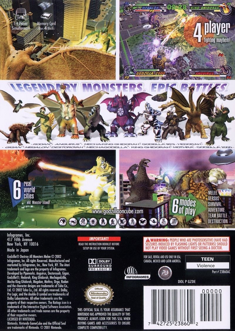 Capa do jogo Godzilla: Destroy All Monsters Melee