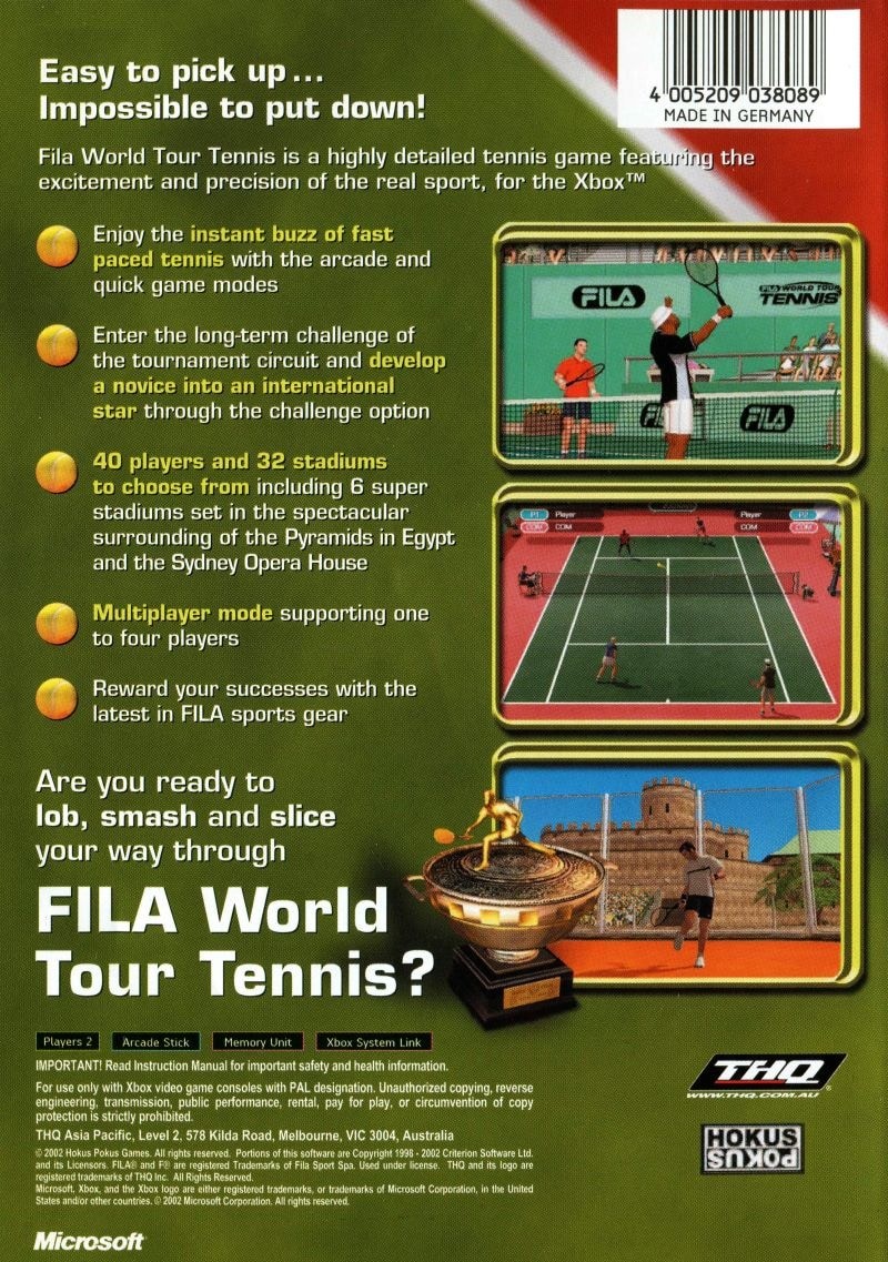 Fila World Tour Tennis cover