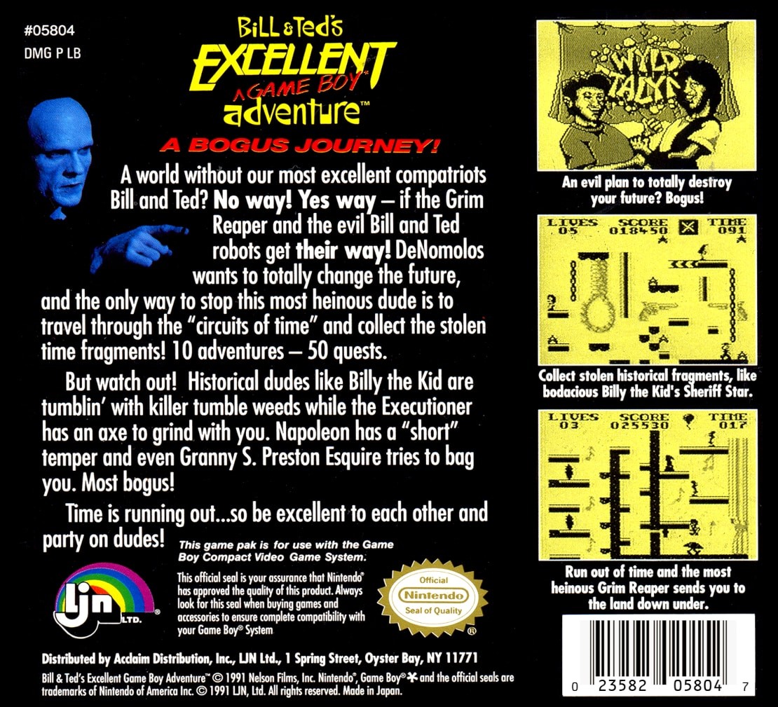 Bill & Teds Excellent Game Boy Adventure cover