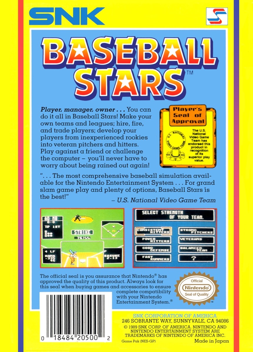 Baseball Stars cover