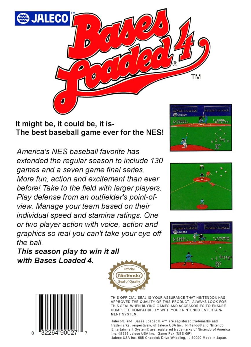 Capa do jogo Bases Loaded 4