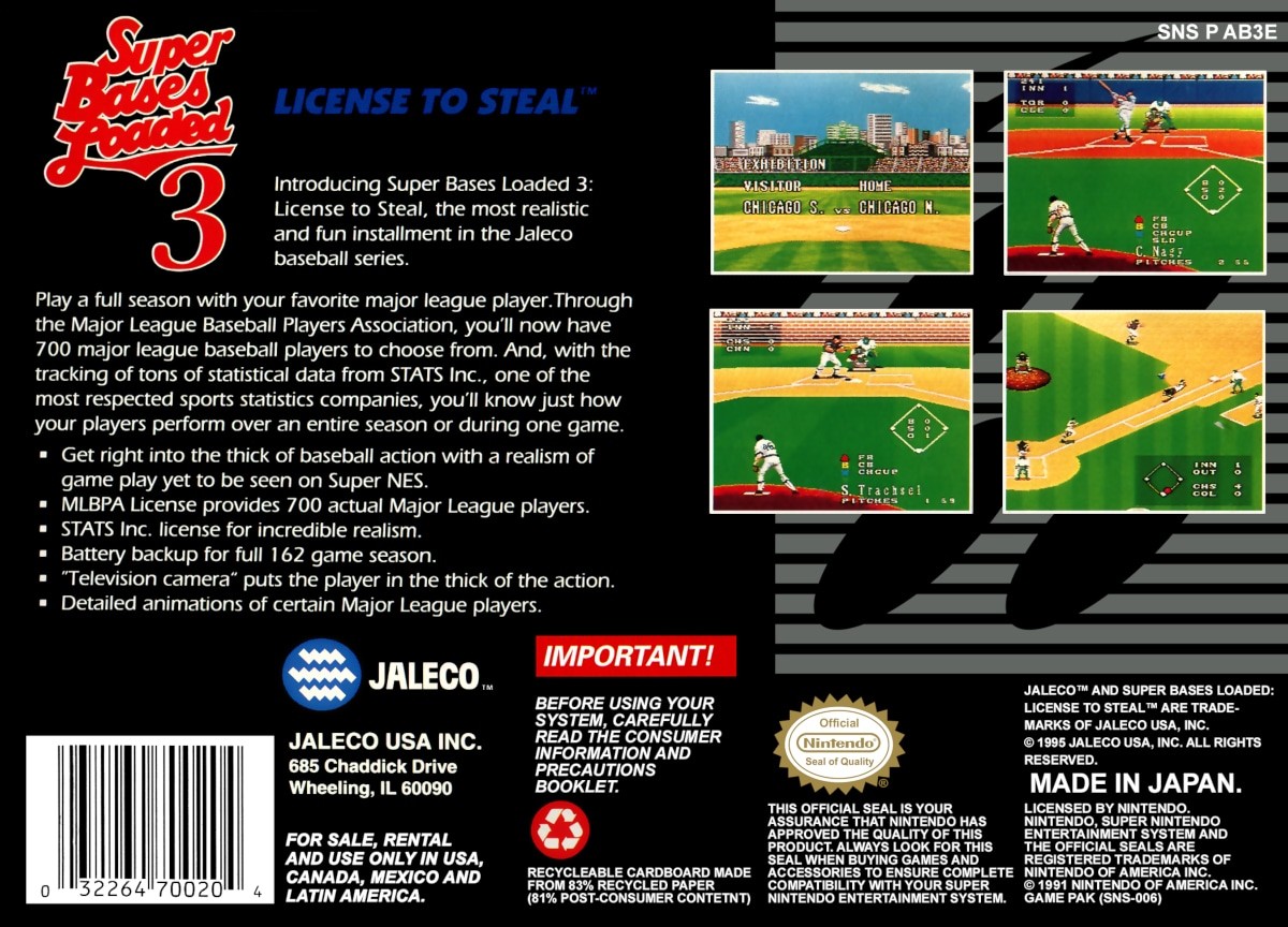 Super Bases Loaded 3: License to Steal cover
