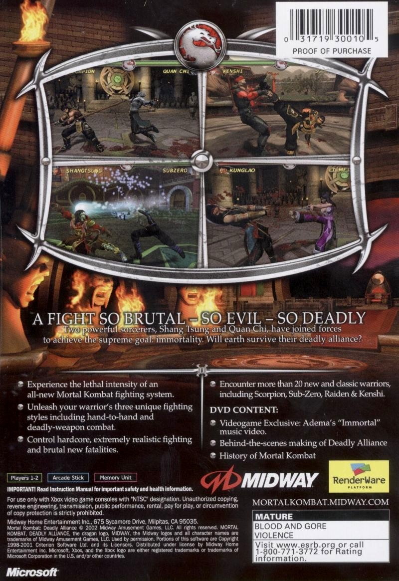 Casa Mortal Kombat: Códigos e Dicas - Mortal Kombat Deadly Alliance
