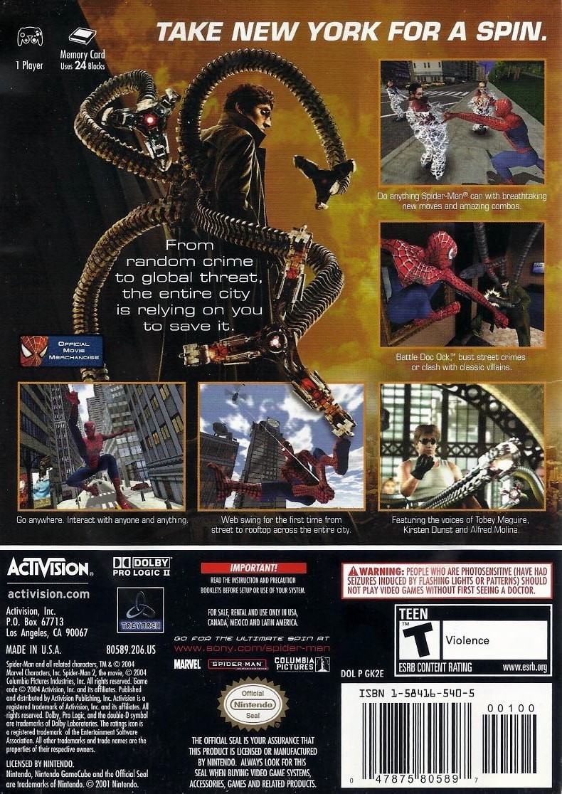 Spider-Man 2 para GameCube (2004)