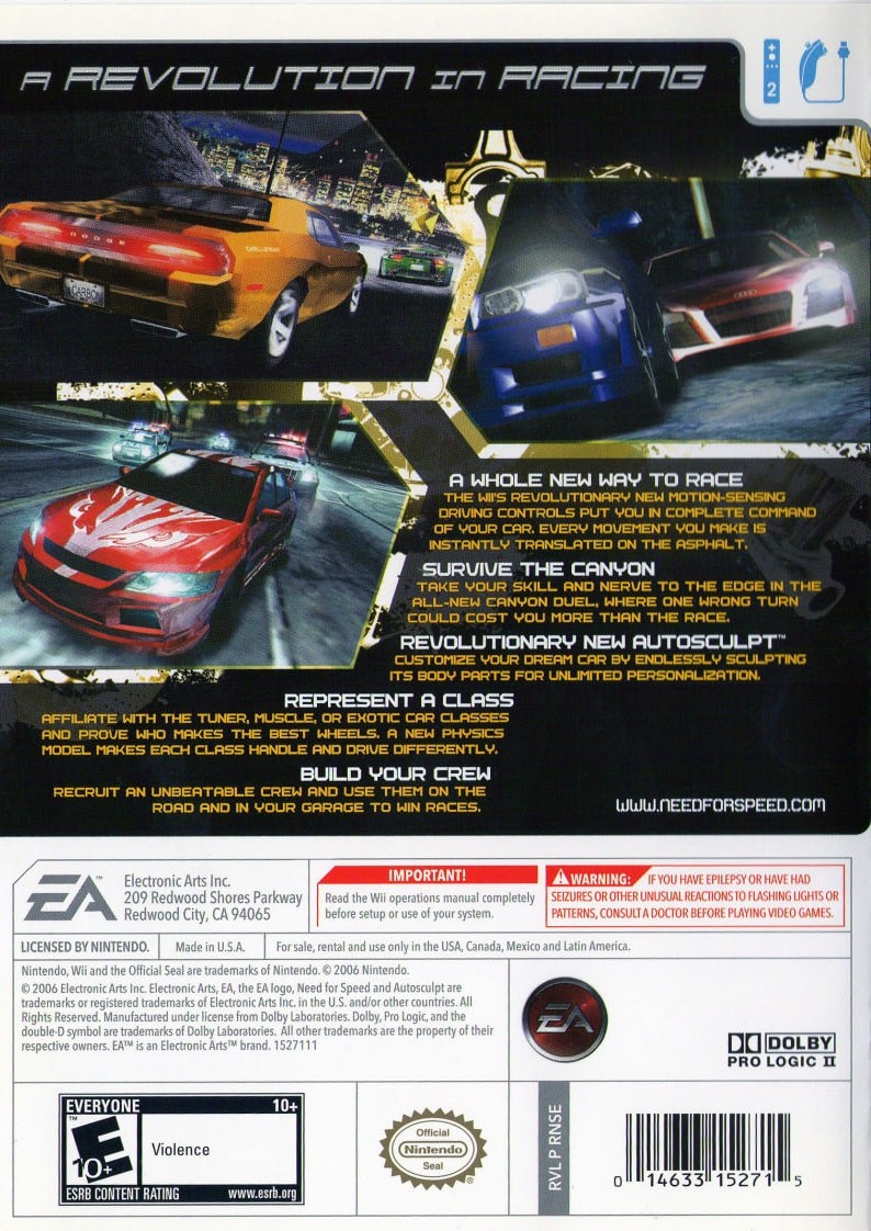 Need For Speed Carbon Para Wii 2006