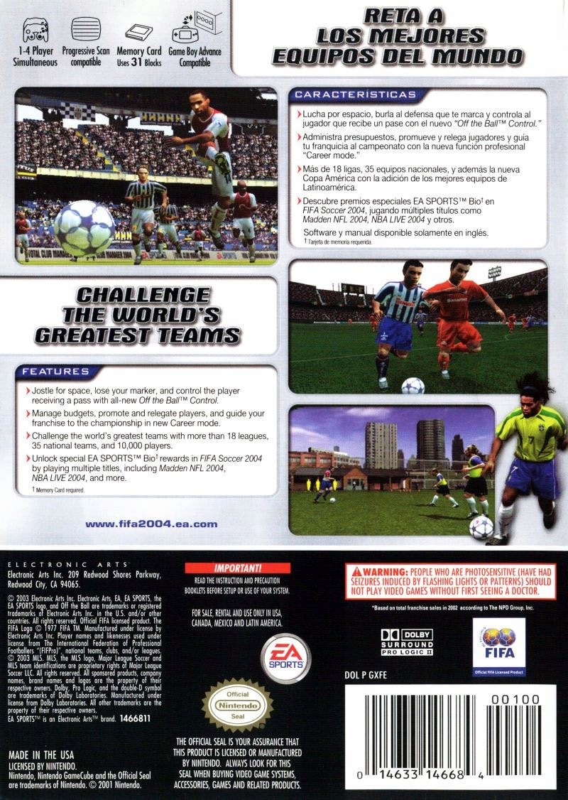 FIFA Soccer 2004 cover