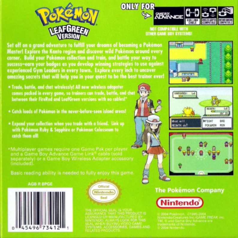 Pokémon LeafGreen Version cover