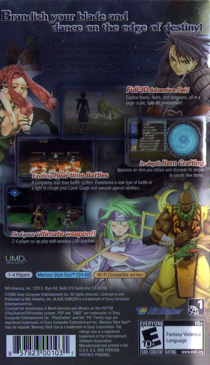 Blade Dancer: Lineage of Light para PSP (2006)