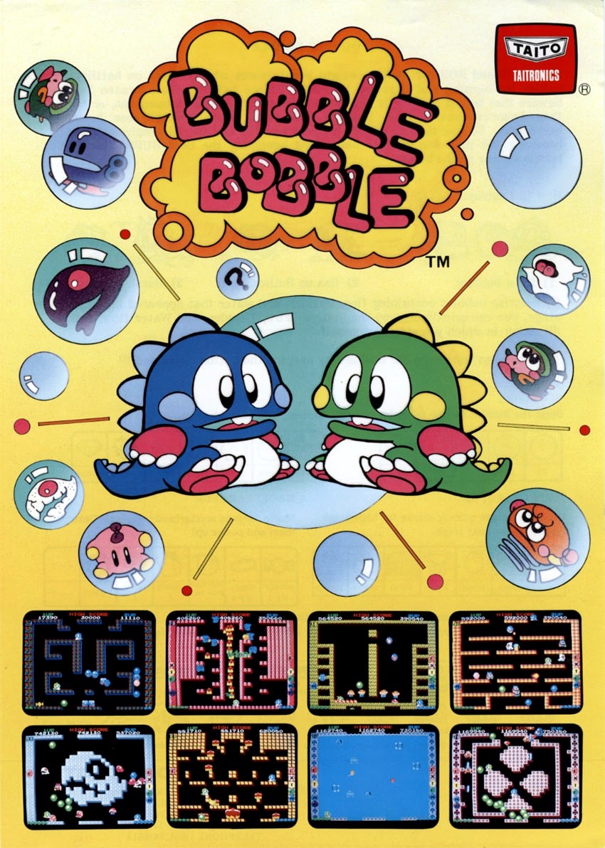 Bubble Bobble para Arcade (1986)