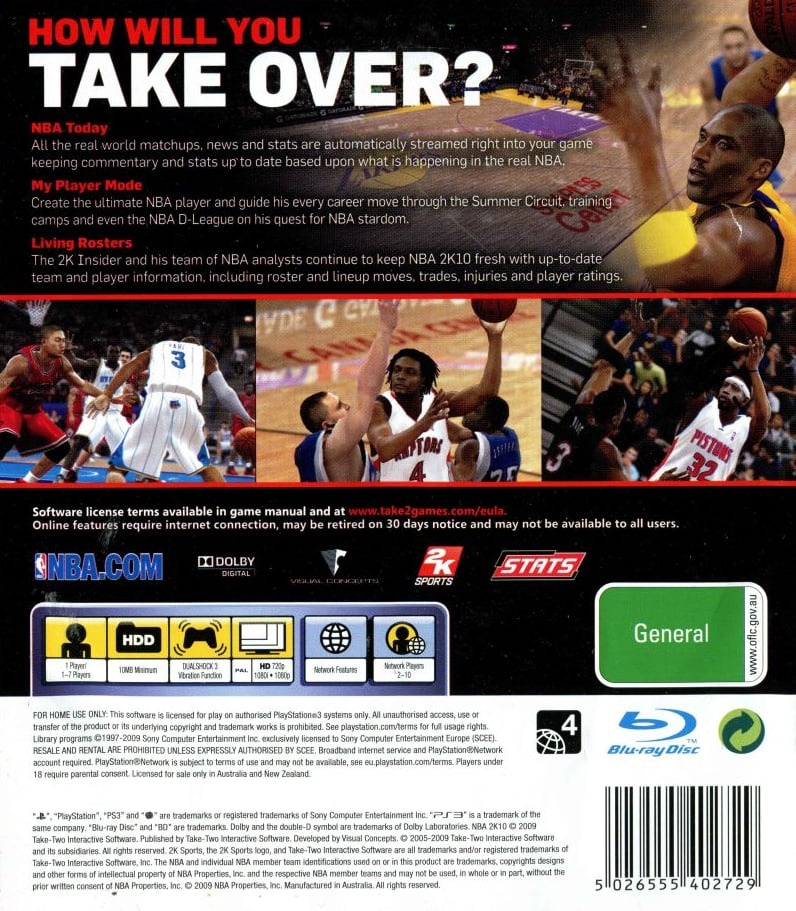Capa do jogo NBA 2K10