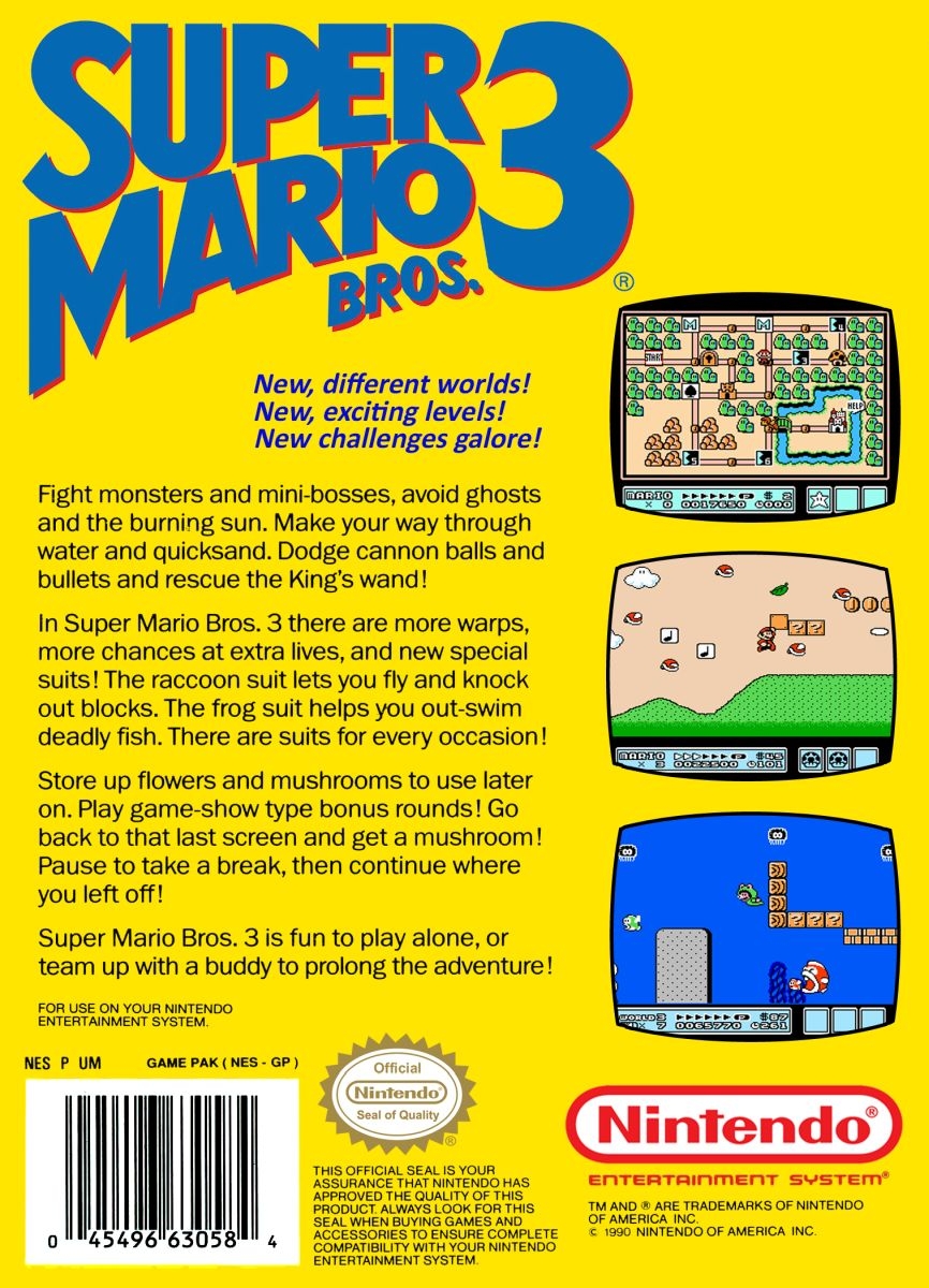 Super Mario Bros. 3, NES, Jogos