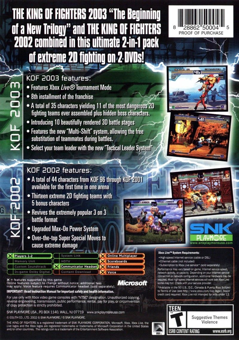 The King of Fighters 2002 and The King of Fighters 2003 - Xbox, Xbox