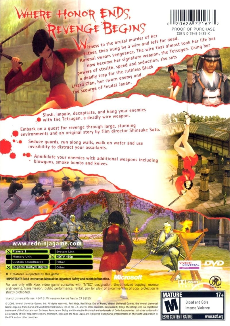XBOX Red Ninja End of Honor 北米版 紅忍 血河の舞 | ethicsinsports.ch