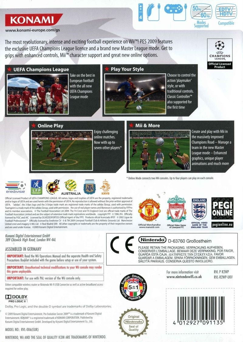 PES 2009: Pro Evolution Soccer cover