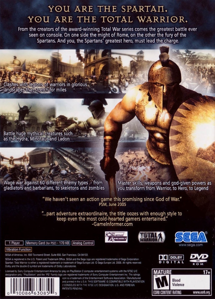Capa do jogo Spartan: Total Warrior
