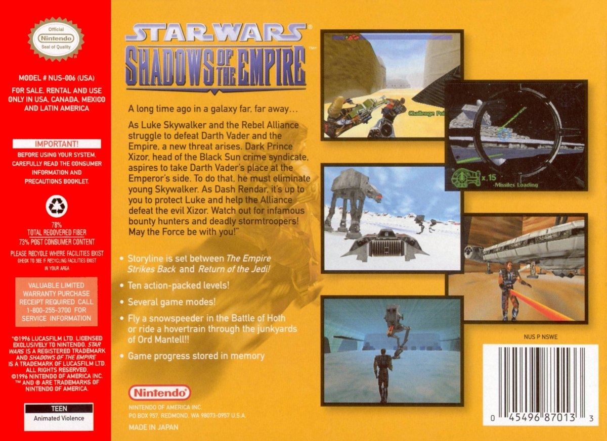 Capa do jogo Star Wars: Shadows of the Empire
