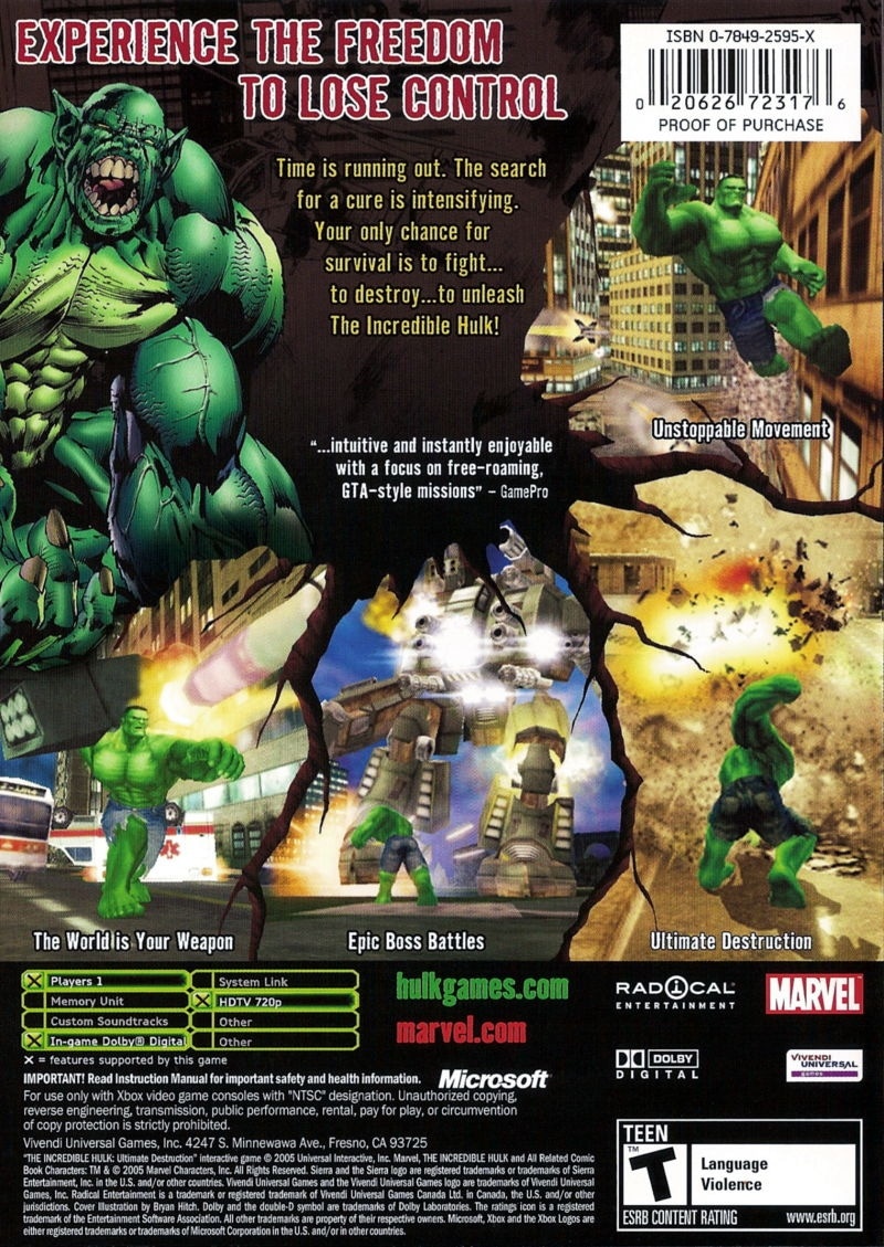 The Incredible Hulk: Ultimate Destruction cover