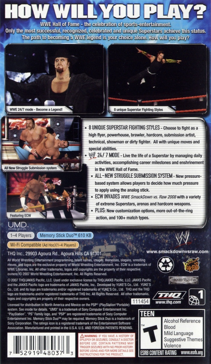 WWE SmackDown vs. Raw 2008 cover