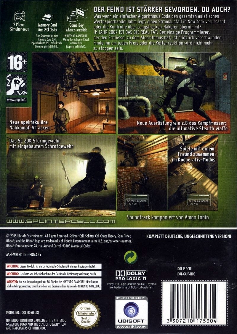 Tom Clancys Splinter Cell: Chaos Theory cover