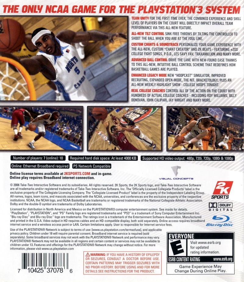 College Hoops NCAA 2K7 cover