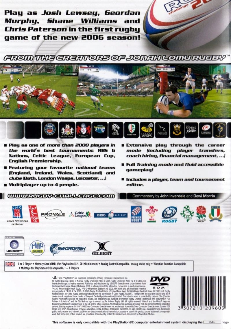 Rugby Challenge 2006 cover
