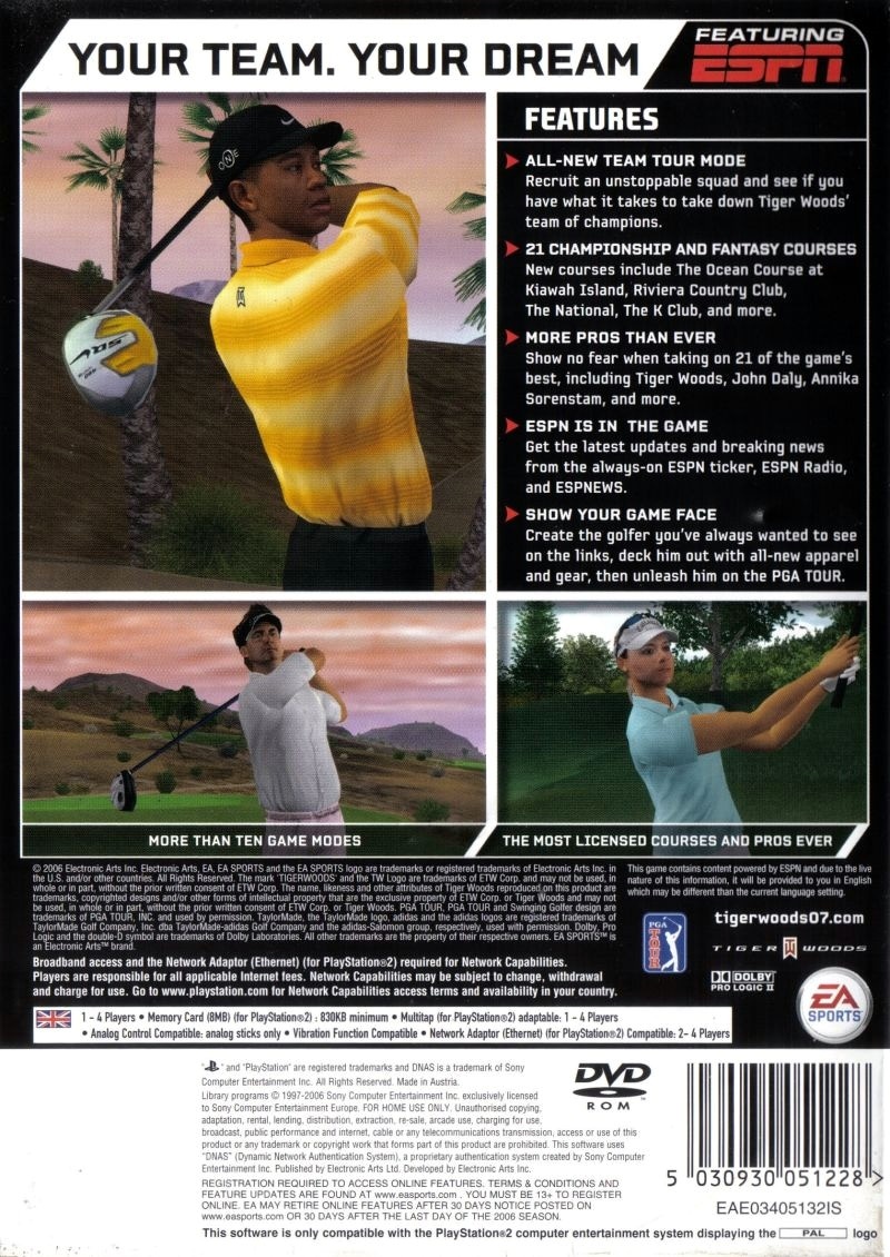 Tiger Woods PGA Tour 07 cover