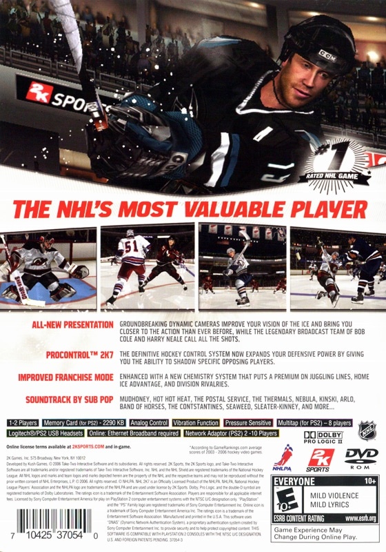 NHL 2K7 cover