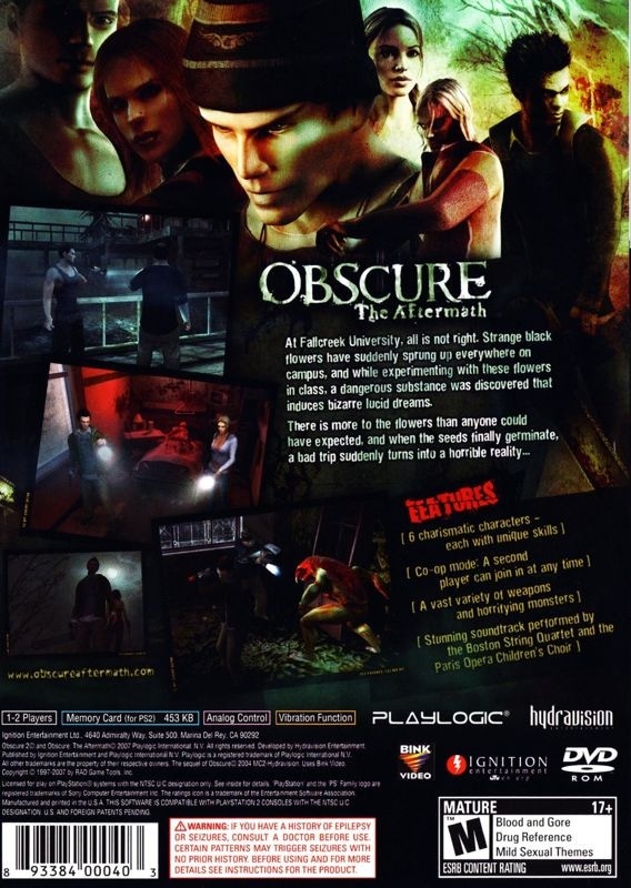 Jogos Coleção Obscure Terror (2 Jogos) - Ps2