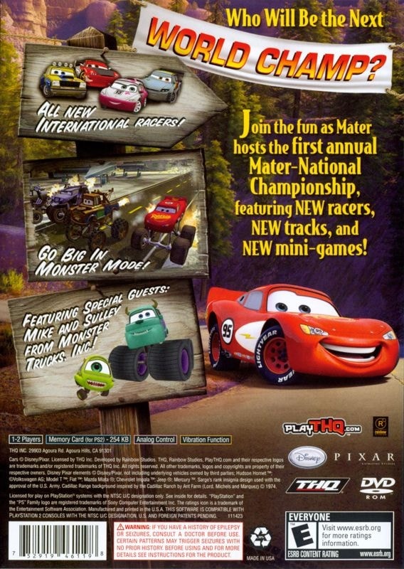 Jogo Cars maternational champioship Playstation 2