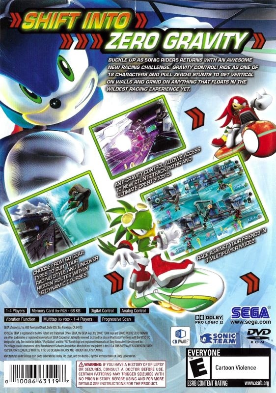 Sonic Riders Zero Gravity Sonic Riders Shooting Star Story Para Playstation 2 2008